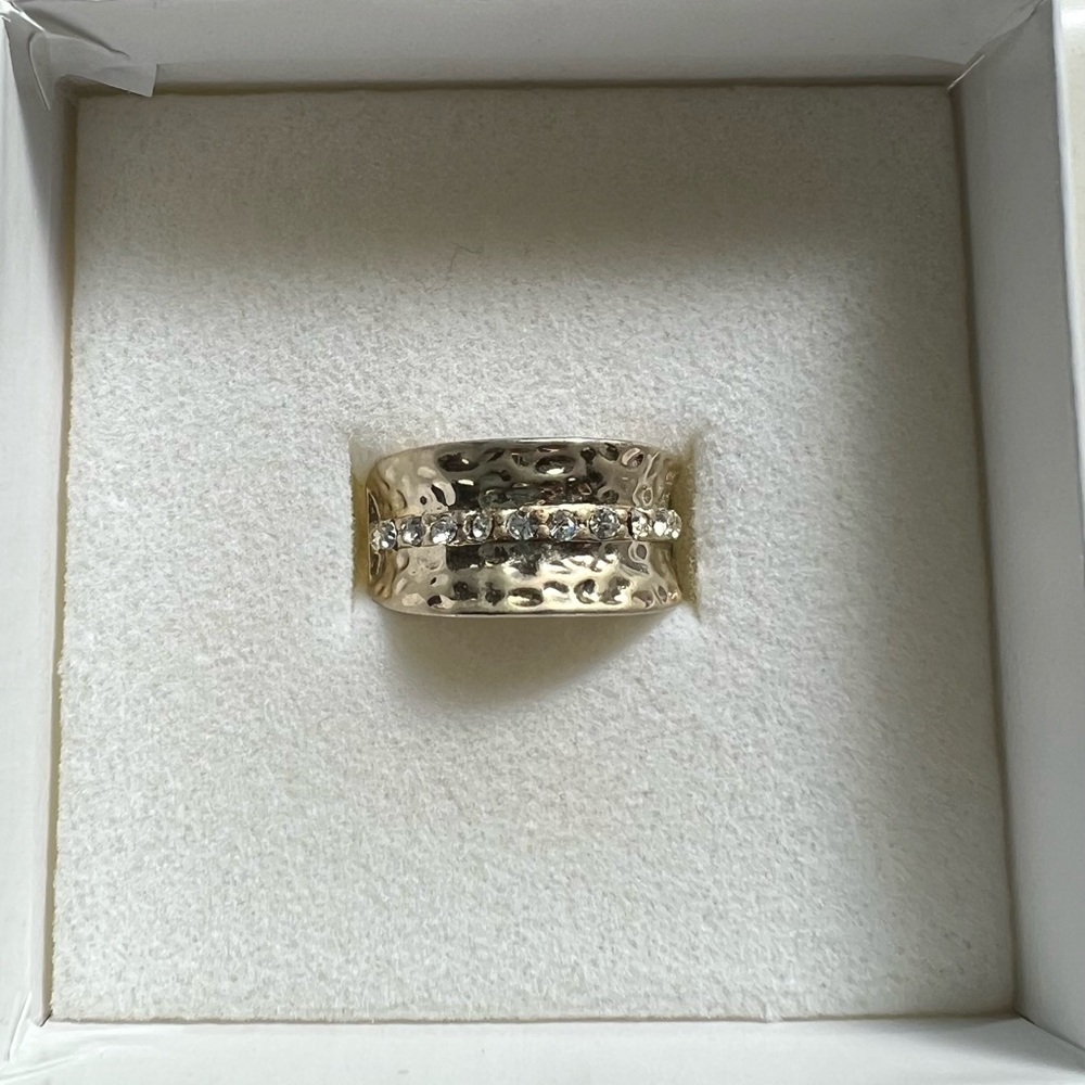 Elegant Gold Ring with Silver Accents